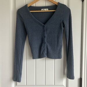 Hollister Dark Blue Ling Sleeve Button Down Top